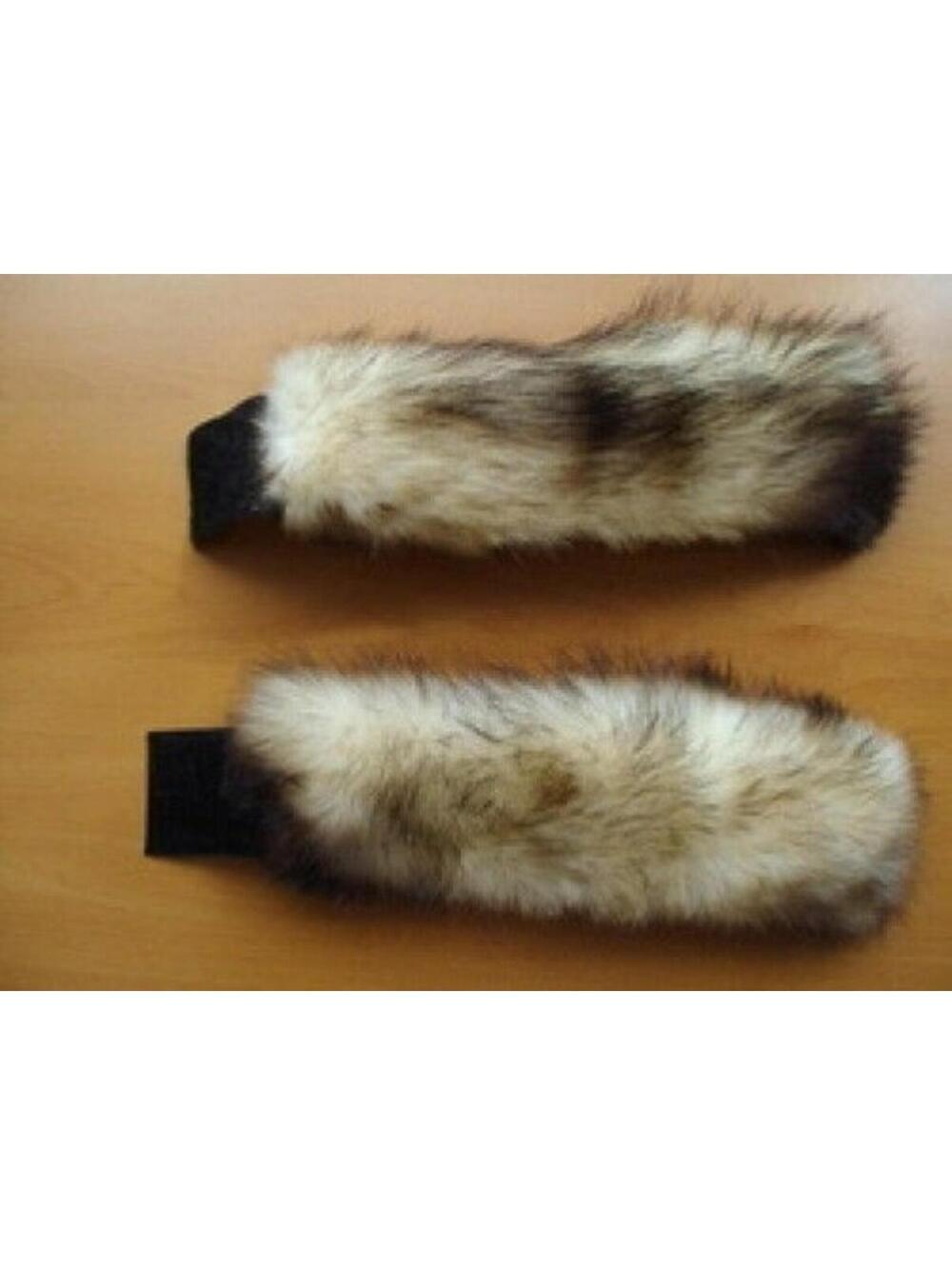 NEW NATURAL FITCH FUR PAIR OF WRIST CUFFS WOMEN WOMAN 9" BY2.5"